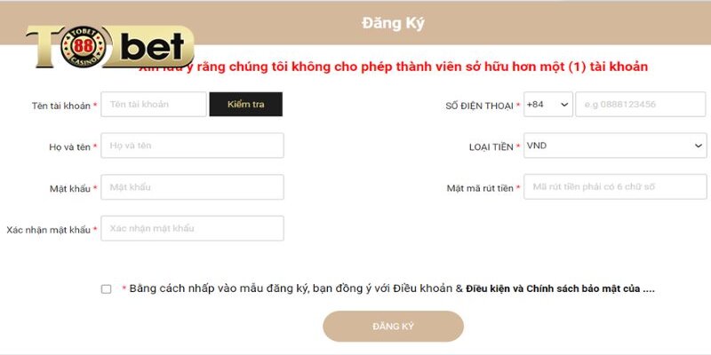 Hướng Dẫn Cách Đăng Ký Tobet88 Nhanh Nhất 2026 Không Mất Phí